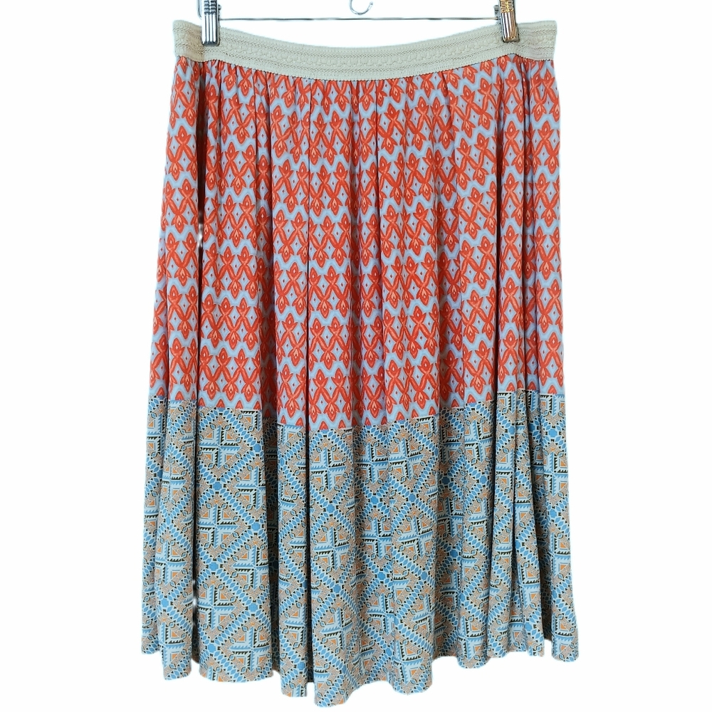 Vintage America Jenora Skirt Womens L‎ Elastic Waist Multicolor Stretchy Boho